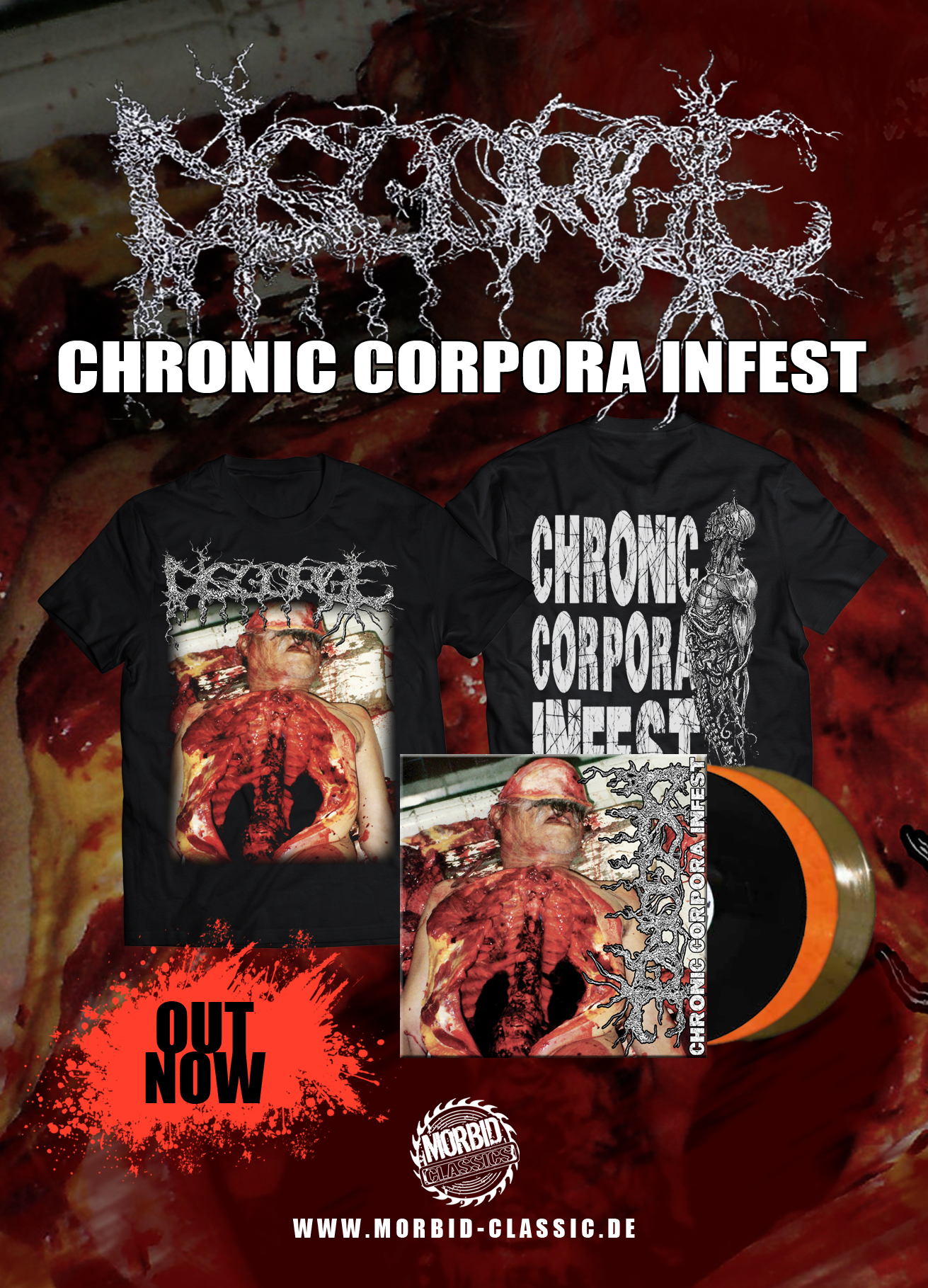 Disgorge Chronic Corpora Infest Vinyl LP und Shirts