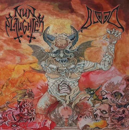 NUNSLAUGHTER/BLOOD - Split LP