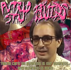 PUTRID STU/FLUIDS - Split LP (Pink Black Splatter)